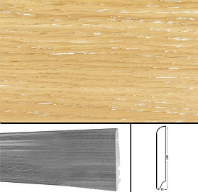 Плинтус шпонированный Tecnorivest Дуб белый затертый 100х15 прямой, 1 м.п.